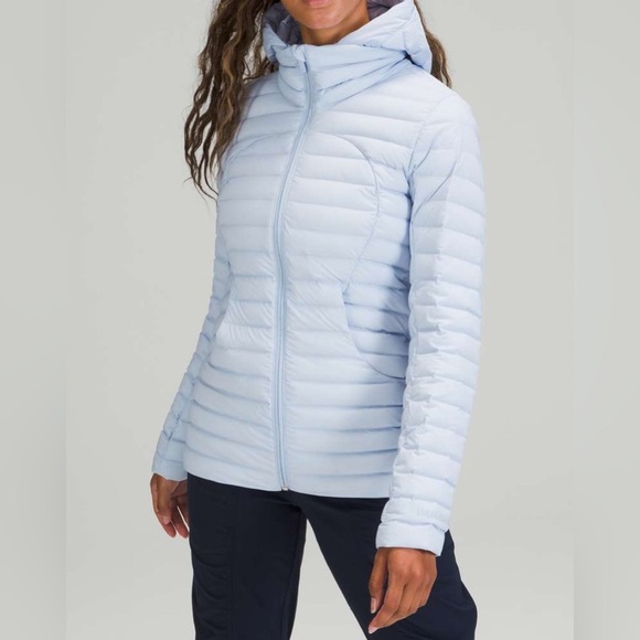 Lululemon Pack It Down Jacket size 12 Blue Linen 700 Fill Goose down - Picture 1 of 5